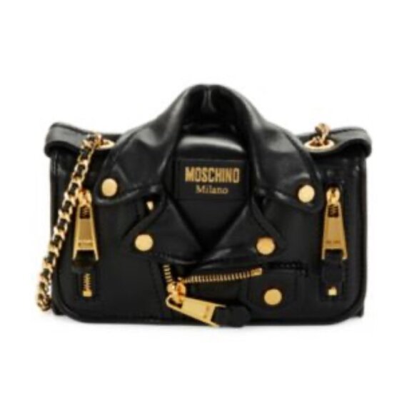 Moschino Studded Leather Crossbody Bag - Picture 1 of 6